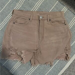American Eagle Outfitters Women's Distressed Brown Jean Shorts